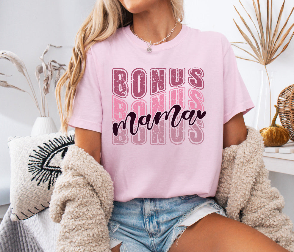 Bonus Mama Wave Shirt – Stylish & Comfortable Comfort Colors Tee for Bonus Moms