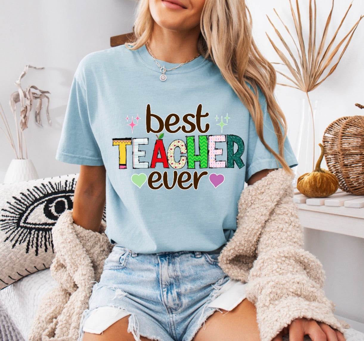 Best Teacher Ever Shirt – Soft & Stylish Comfort Colors Tee for Amazing Educators