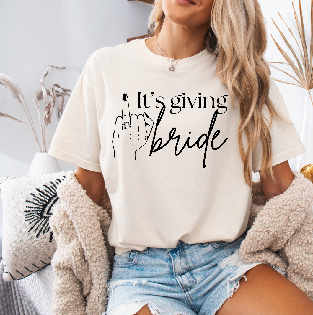 It’s Giving Bride Shirt – Stylish Comfort Colors Tee for Brides & Bride-to-Be Celebrations