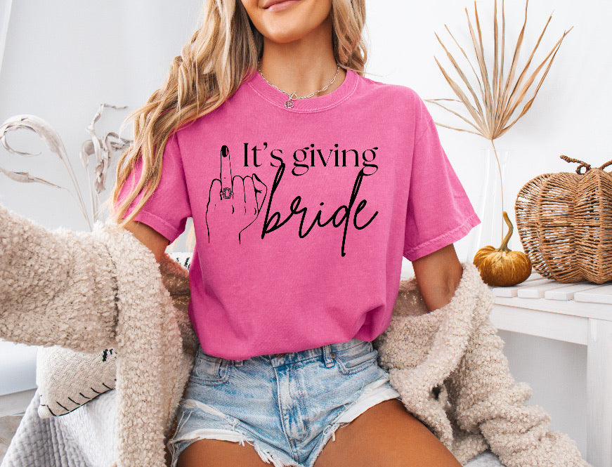 It’s Giving Bride Shirt – Stylish Comfort Colors Tee for Brides & Bride-to-Be Celebrations