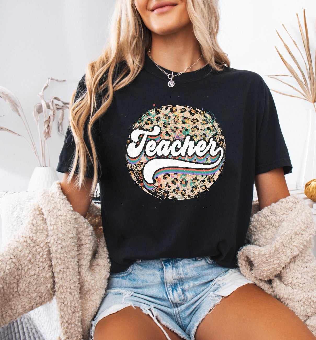 Cheetah Print Teacher Shirt - Comfortable & Stylish Comfort Colors Tee for Educators
