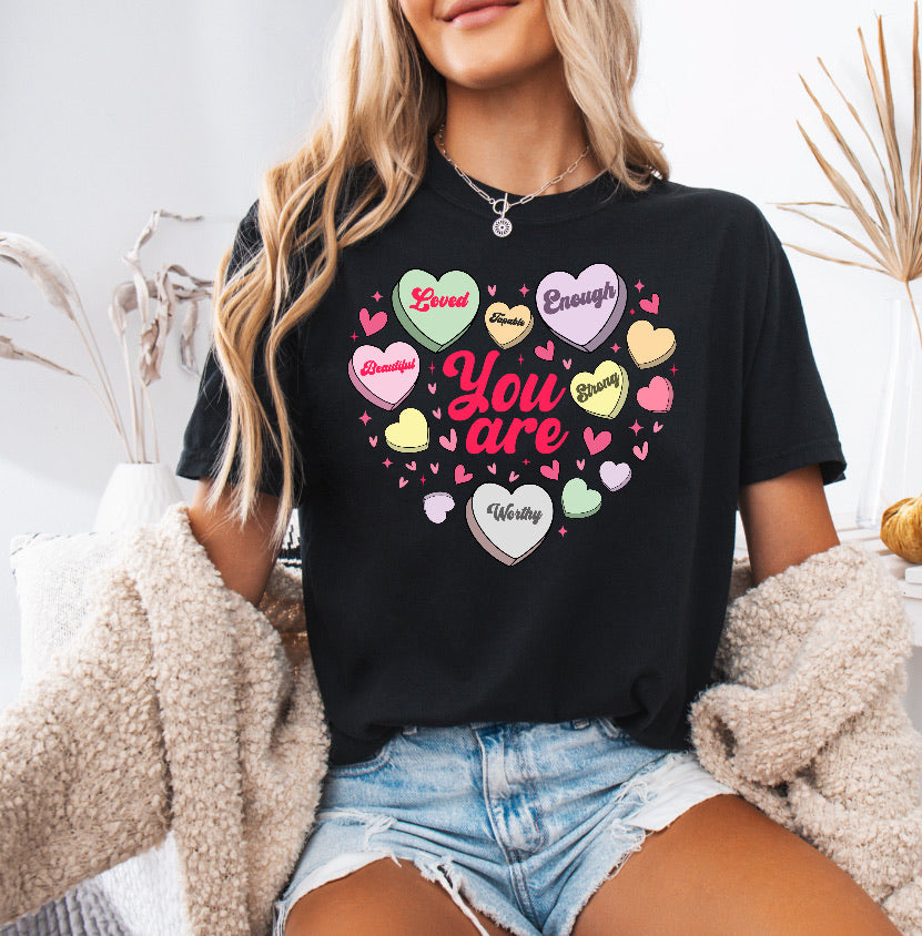 Valentine’s You Are Conversation Heart Shirt – Comfort Colors