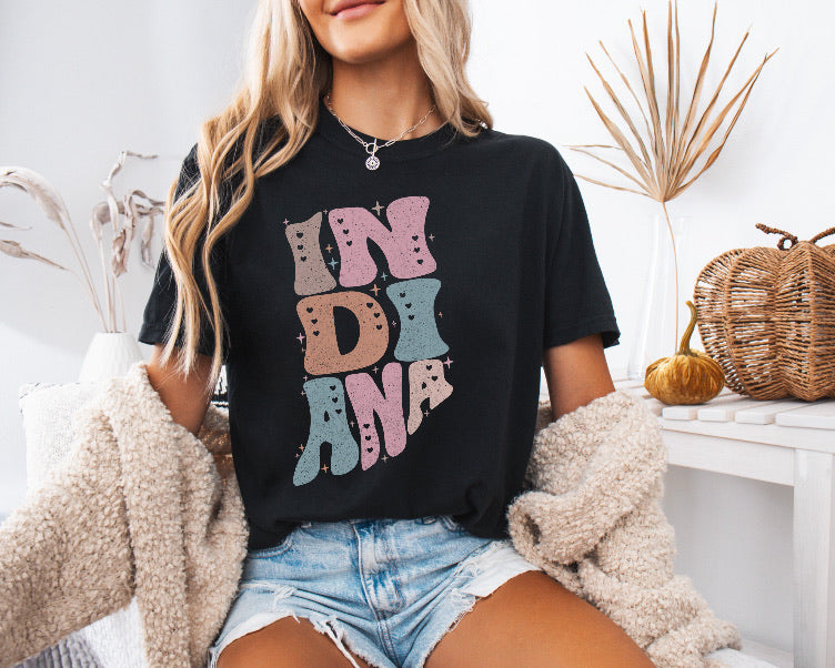 Pastel State of Indiana Shirt – Comfort Colors