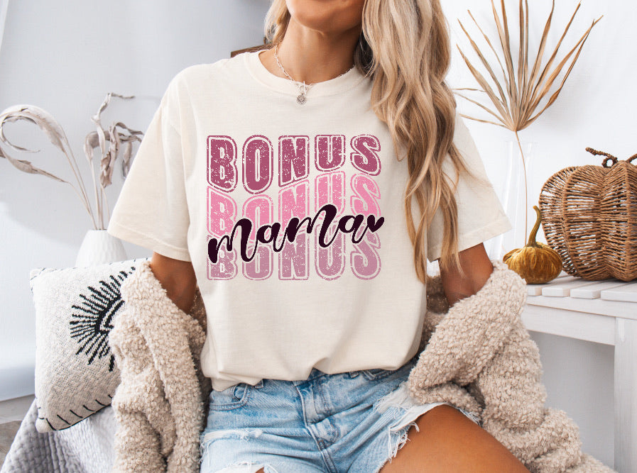 Bonus Mama Wave Shirt – Stylish & Comfortable Comfort Colors Tee for Bonus Moms