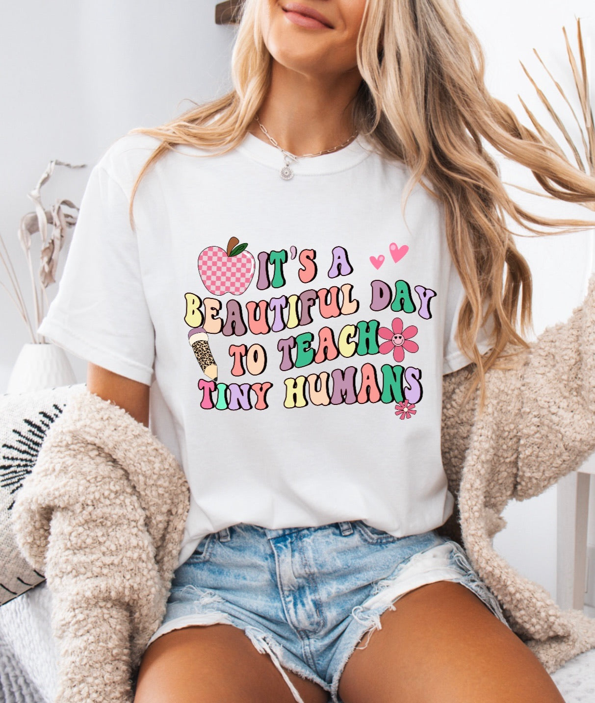 It’s a Beautiful Day to Teach Tiny Humans Teacher Shirt – Comfort Colors