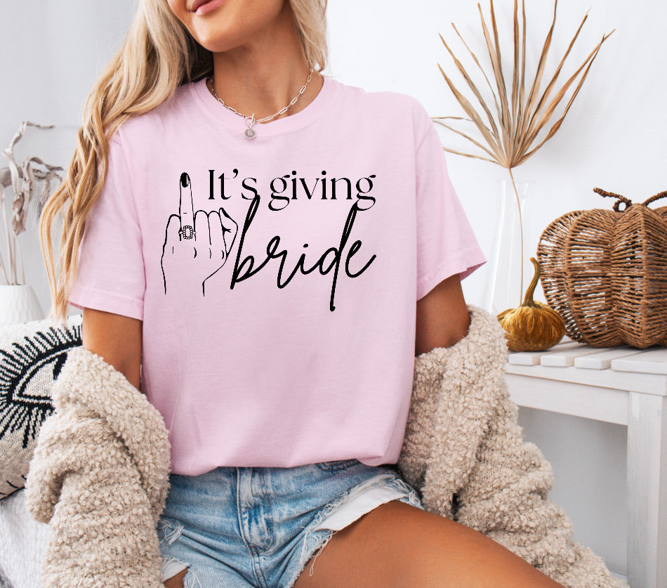 It’s Giving Bride Shirt – Stylish Comfort Colors Tee for Brides & Bride-to-Be Celebrations