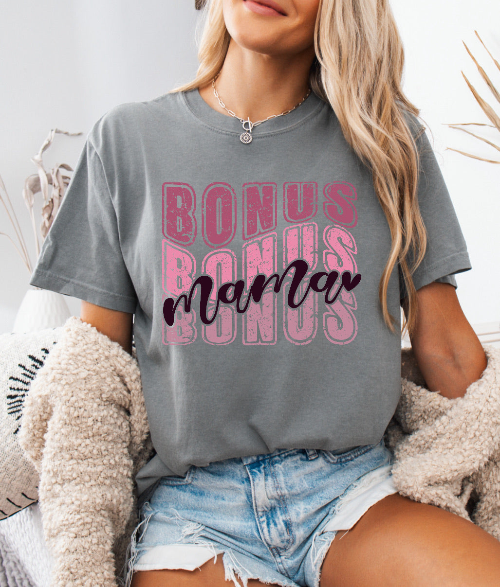 Bonus Mama Wave Shirt – Stylish & Comfortable Comfort Colors Tee for Bonus Moms