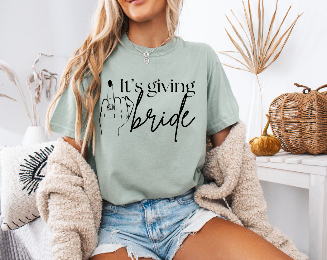 It’s Giving Bride Shirt – Stylish Comfort Colors Tee for Brides & Bride-to-Be Celebrations