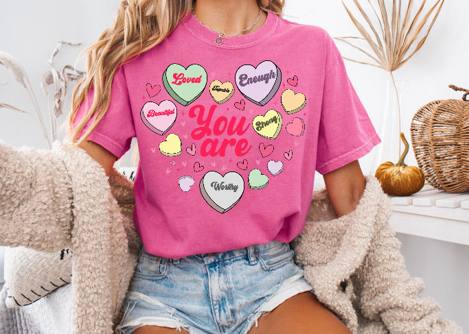 Valentine’s You Are Conversation Heart Shirt – Comfort Colors