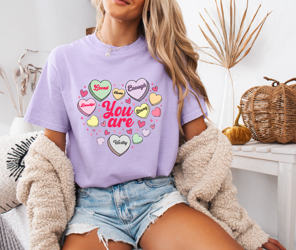 Valentine’s You Are Conversation Heart Shirt – Comfort Colors