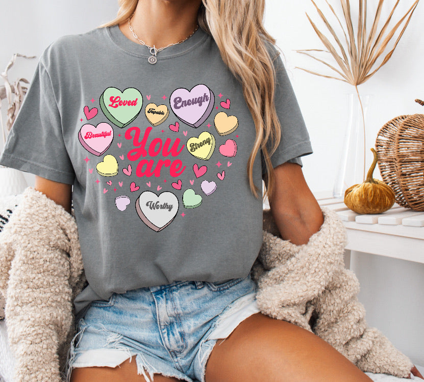 Valentine’s You Are Conversation Heart Shirt – Comfort Colors