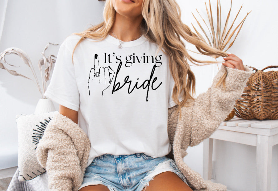 It’s Giving Bride Shirt – Stylish Comfort Colors Tee for Brides & Bride-to-Be Celebrations