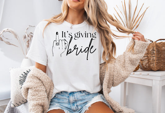 It’s Giving Bride Shirt – Stylish Comfort Colors Tee for Brides & Bride-to-Be Celebrations