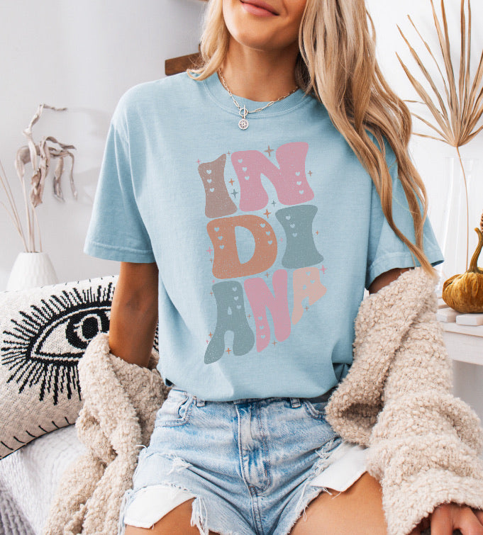 Pastel State of Indiana Shirt – Comfort Colors